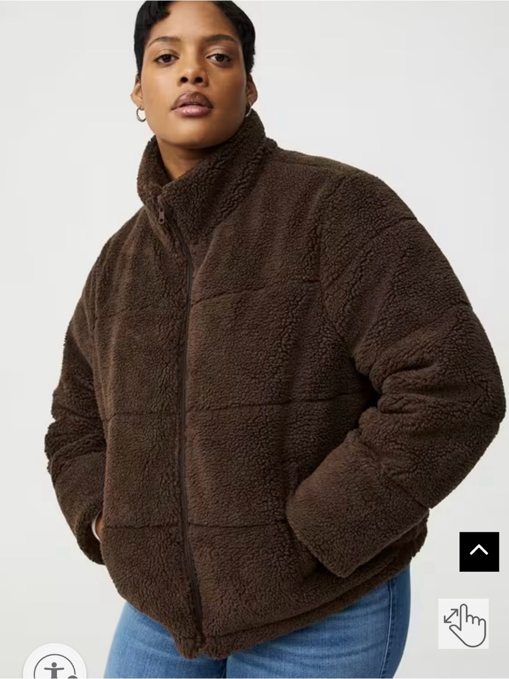 torrid Dark Brown Sherpa Puffer Jacket